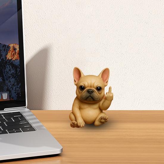 Middle Finger Animal Ornament Synthetic Resin Statue Realistic Design Sculpture Funny Humorous Home