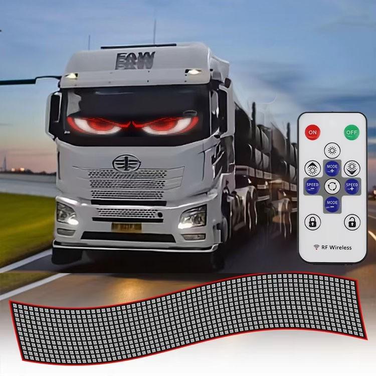 Devil Eye LED Flexible Screen for Truck Windows - Remote Control Interior Atmosphere Light.