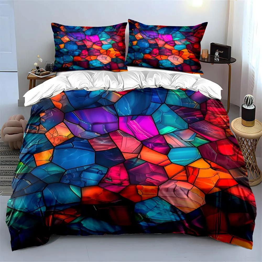 Colorful Abstract Art Set Multiple sizes kid's and adults' bedroom Exquisite 3PC bedding set gift