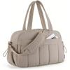 Borsa Duffel da Viaggio Espandibile - Elegante Scomparto per Scarpe Sovradimensionato, Borsa da Palestra Portatile Pieghevole, Duffel Leggero - Sabbia
