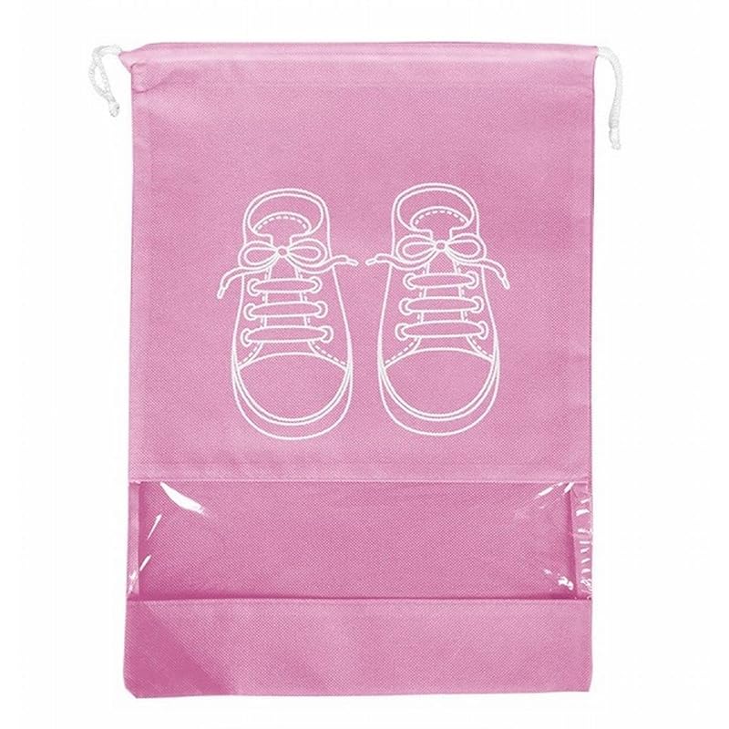 

Plus Nao (plus Nao) shoe bag shoe holder shoe case shoe case I can see inside sports outdoor trip portable compact storage Medium pink