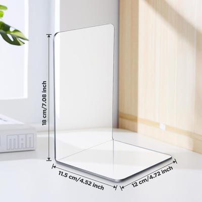 Eight Acrylic Bookends, L-Shaped Transparent Book Stands, Versatile Book Storage Racks, Book Display Stands, Desk Organizers