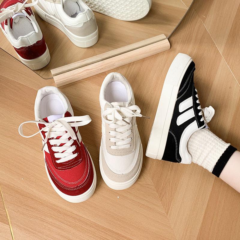 Super fire black platform canvas shoes women's spring and autumn versatile board shoes new niche casual sports shoes