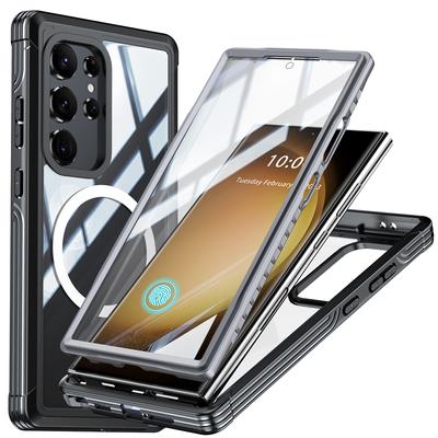 For Samsung Galaxy S24 Ultra Plus 5G Phone Case Magnetic 360° Full Protection Clear Cover With Built-in Screen Shockproof Fundas