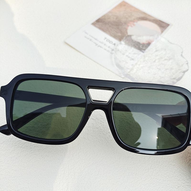 Double Bridge Square Sunglasses Women For Men Vintage Sun Glasses Luxury Brand Designer Punk Popular Flat Top Eyeglasses