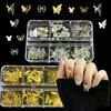 6Grids 3D Metal Stars Bowknot Butterfly Nail Art Charms Gold/Silver Starlight Rivets Nails Decorations Manicure Sequins Accessor