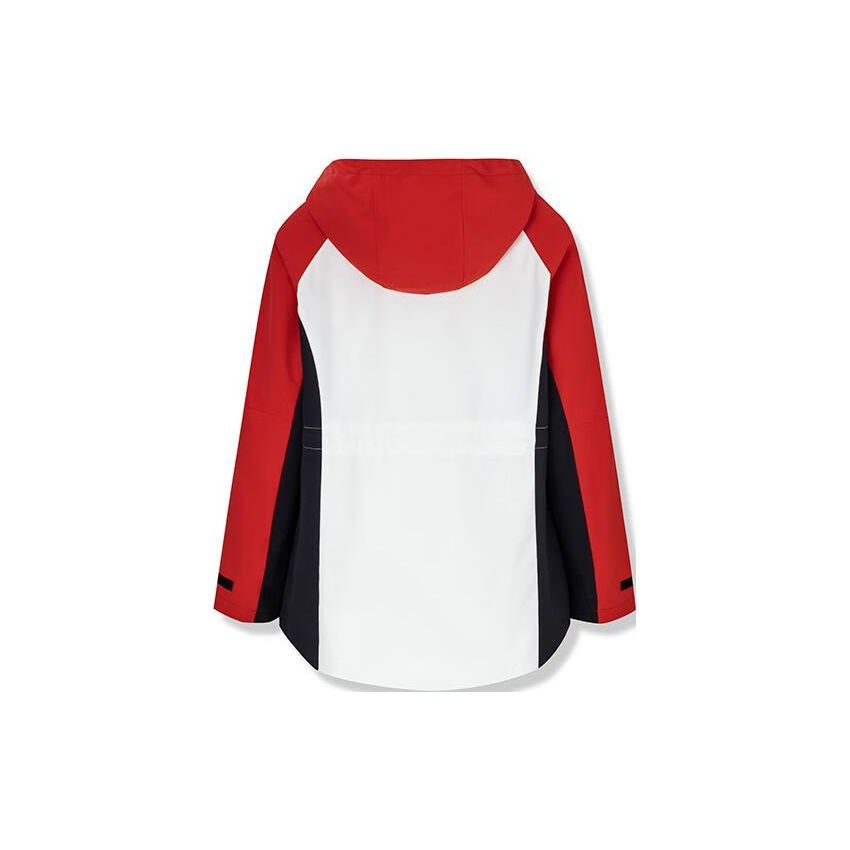 Anta Comprehensive Training Series Logo Color Block Zipper Hooded Long Sleeve Jacket Women jackets Paper-White 162247602-1