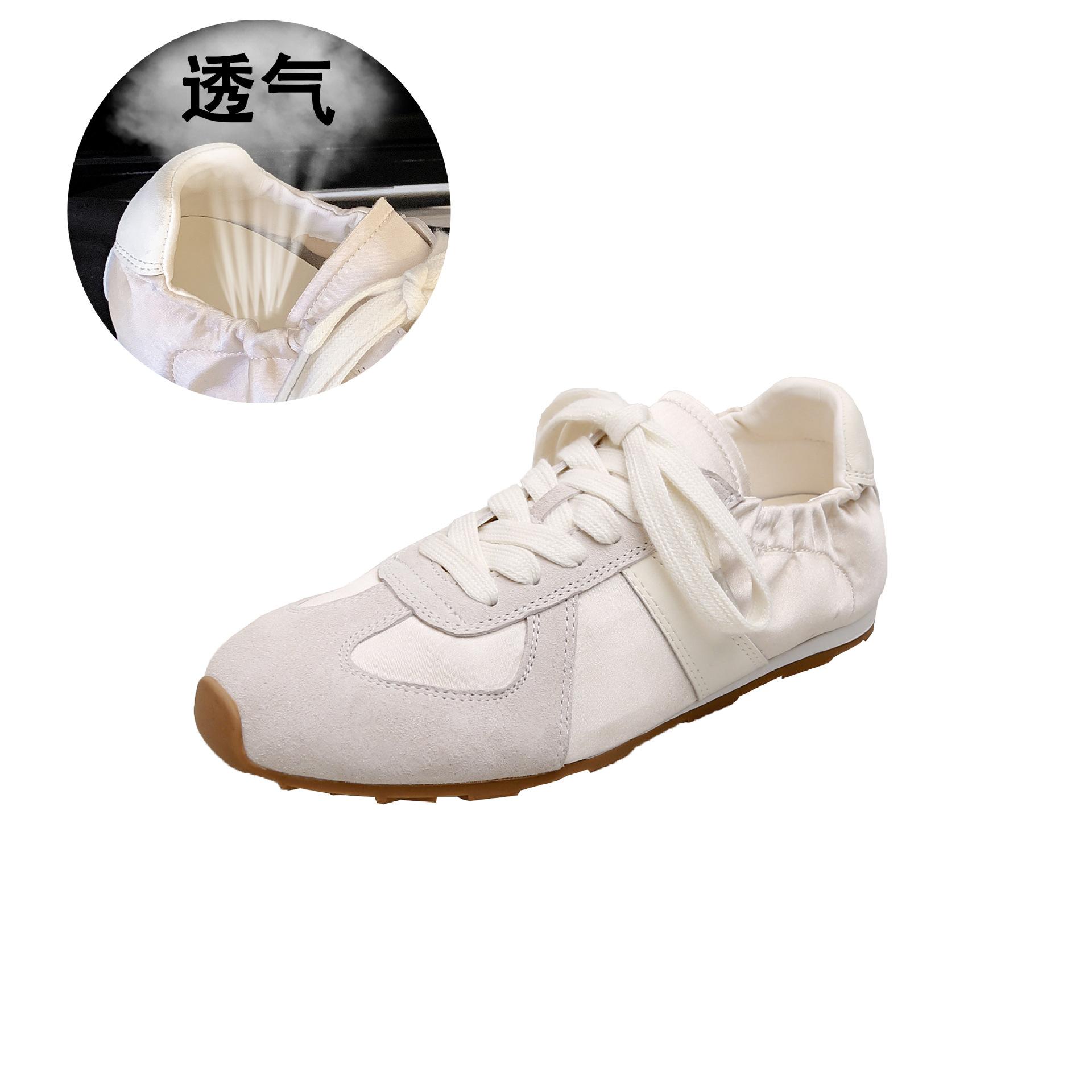 

Silver ballet training shoes women s 2025 new satin summer versatile breathable casual sports women s shoes Forrest Gump shoes 39 бежевый