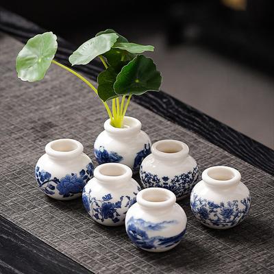 Mini Vase Blue And White Thin Bodied Porcelain Flower Vases Home Shelf Bedroom Living Room Ceramic Table Ornaments Vase