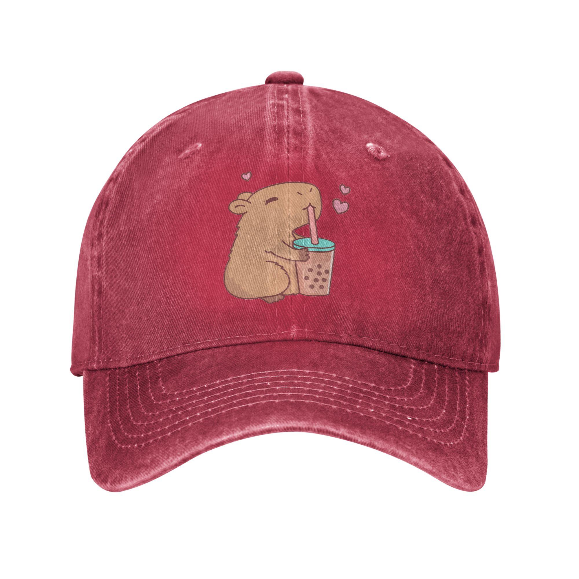 Capybara   Denim Cap Casual Baseball Caps Adjustable Hat Summer Unisex Baseball Hats One Size