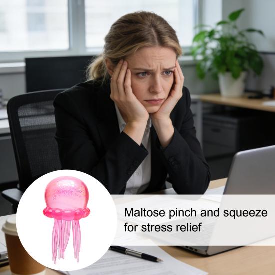 3Pcs Stress Relief Squeeze Toy Soft Stretchy Jellyfish Dog Duck Baby Pizza Bun Ice Cream Waterdrop Cube Sensory Pinch Toy Party Favors