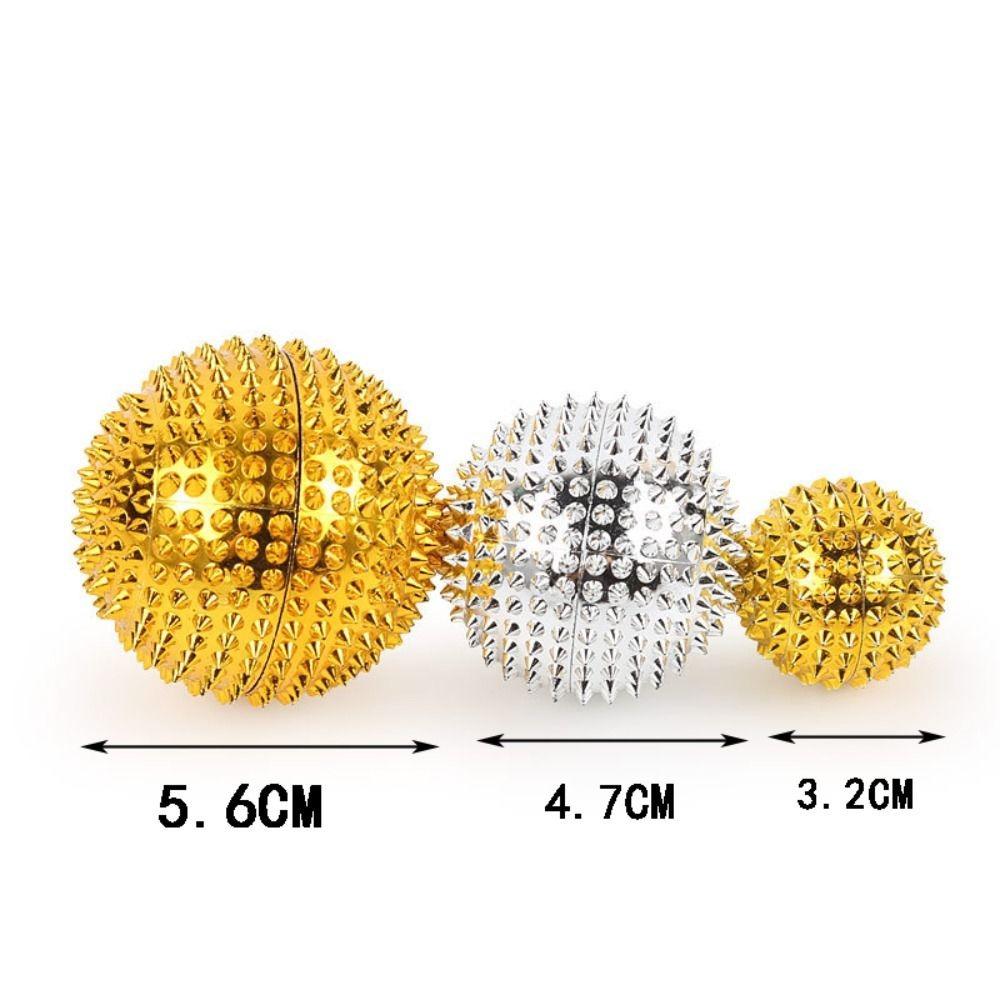 2Pcs ABS Hard Material Spiky Hand Roller Built-in Magnet Acupoint Massage Ball Office