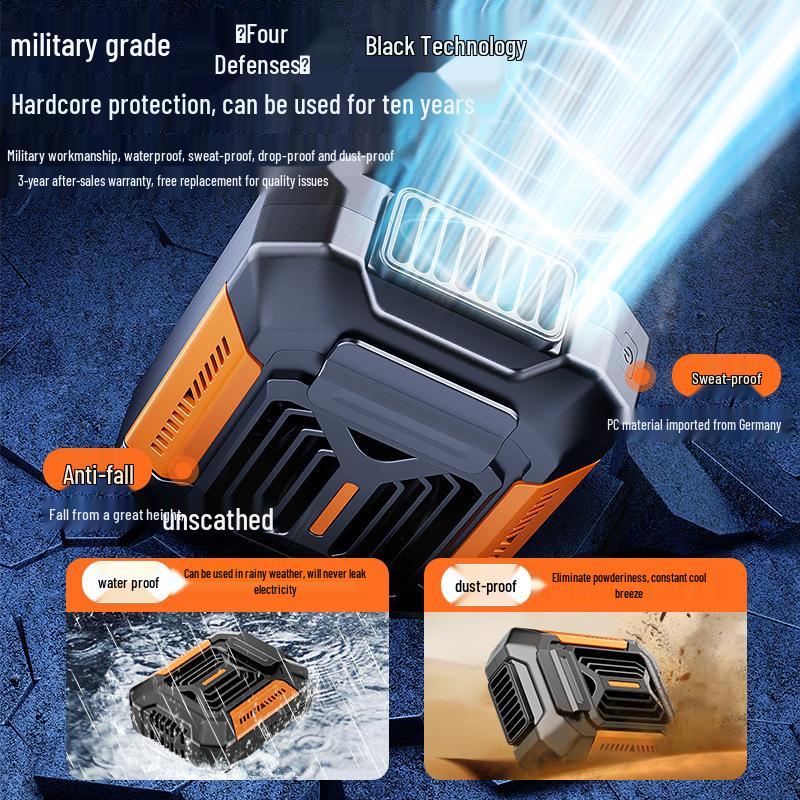 Rechargeable Waist and Neck-Hanging Portable Cooling Fan for Outdoor and Construction Use