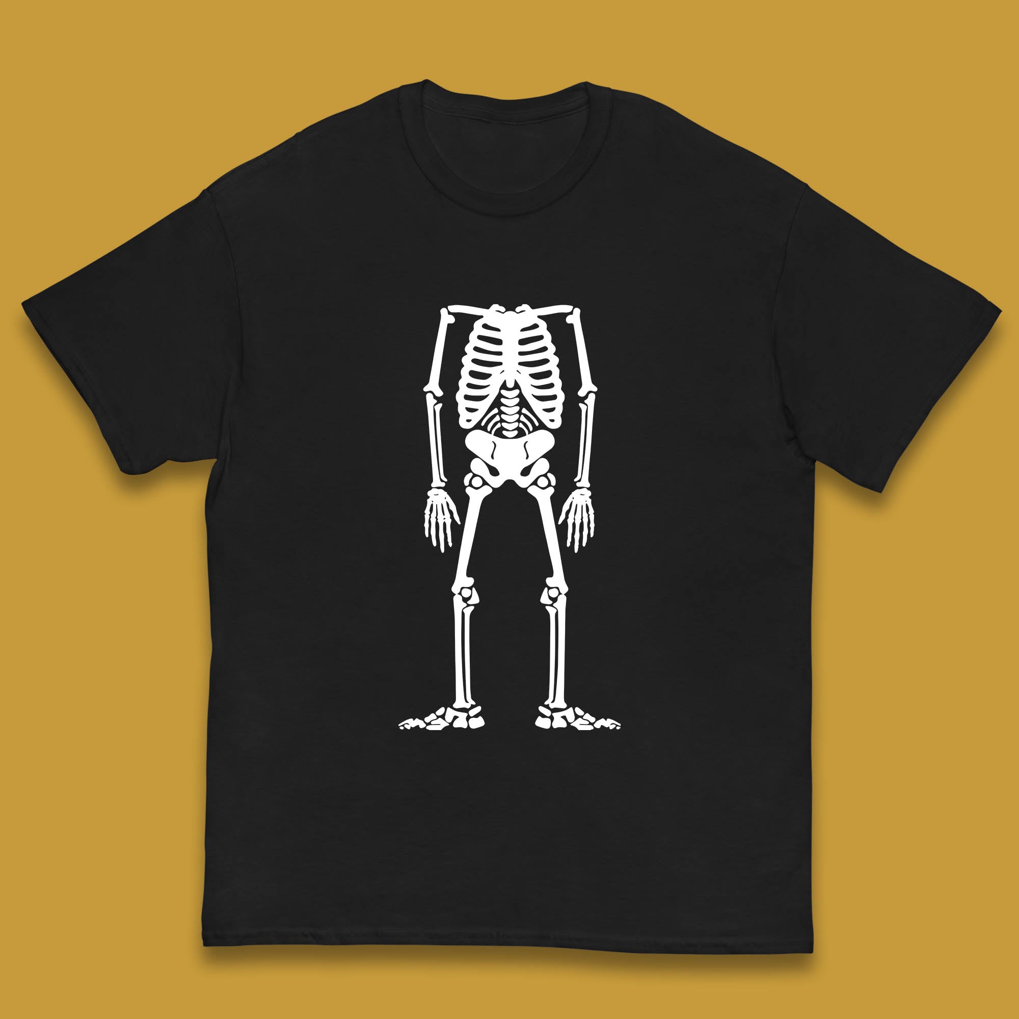 Skeleton Without Head Halloween Headless Skeleton Horror Scary Skull Kids T Shirt 120
