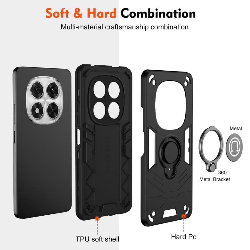 For Xiaomi Redmi Note 14 Pro Plus Magnetic Finger Ring Holder Military Protective Case