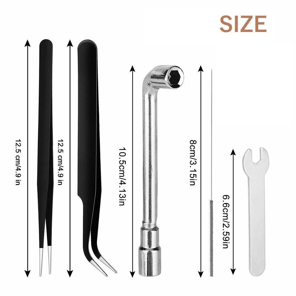 19PCS 0.4mm 3D Printer Extruder Nozzle Cleaning Needles Tool Kit For CR-10 Ender