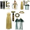 Costume Cosplay Faraone Egiziano Cleopatra in Tessuto Poliestere per Adulti