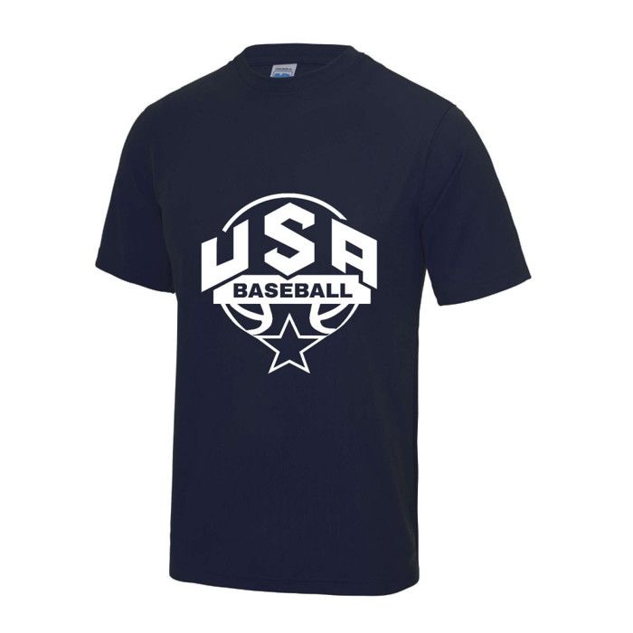 Maillot de baseball enfant - NPZ - bleu marine - manches trois-quart - respirant - 100% polyester