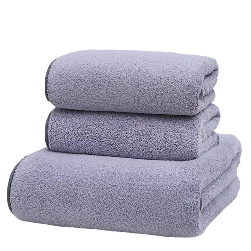 Snowflake Coral Fleece Quick-Dry Bath Towel Set – Thick, Absorbent, Large Size for Adults, Ideal for Beach or Home.
