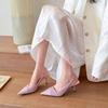 2025 French Style Pointed Toe High Heels Purple Cover Up Sandals Fairy Shoes Spring Summer New Arrival Match Skirts Single Shoes