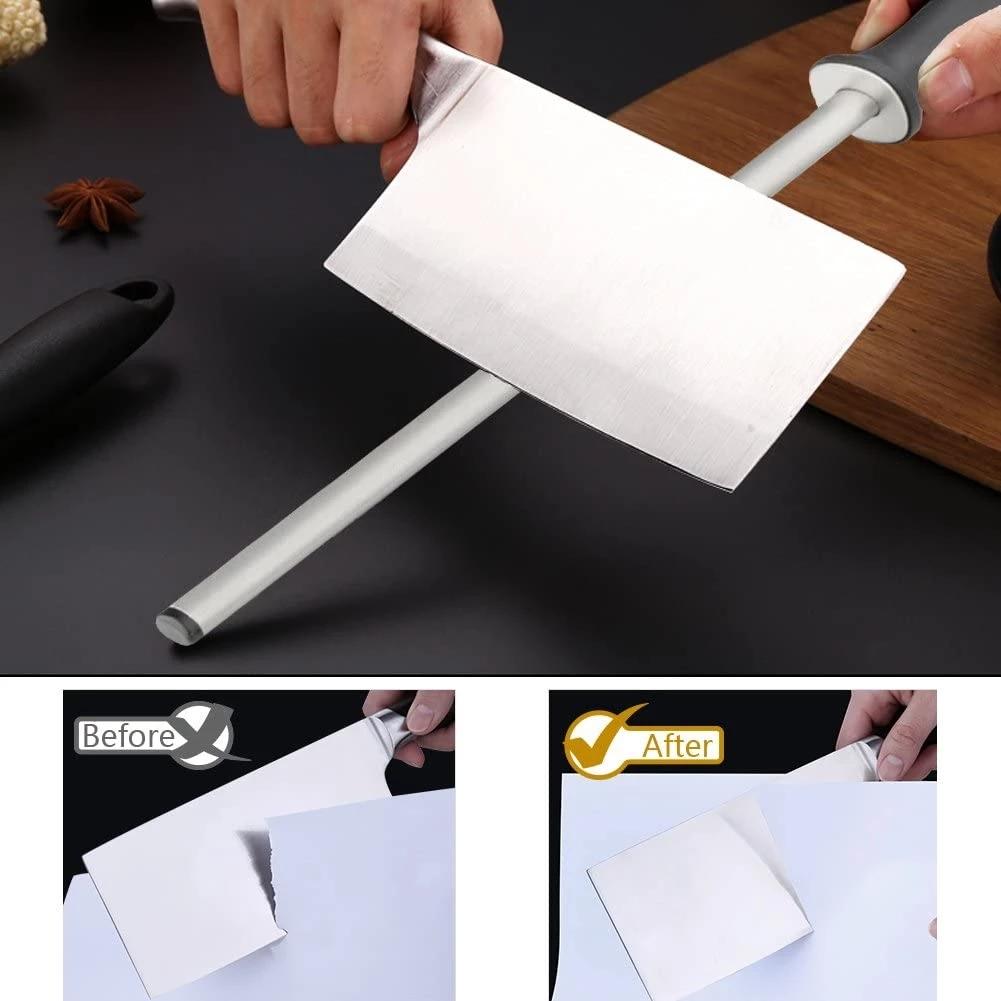 High Quality 8-12Inch Diamond Knife Sharpener Rod,Professional Sharpening Steel for Master Chef,Sharpener Stone Tool,for Kitchen
