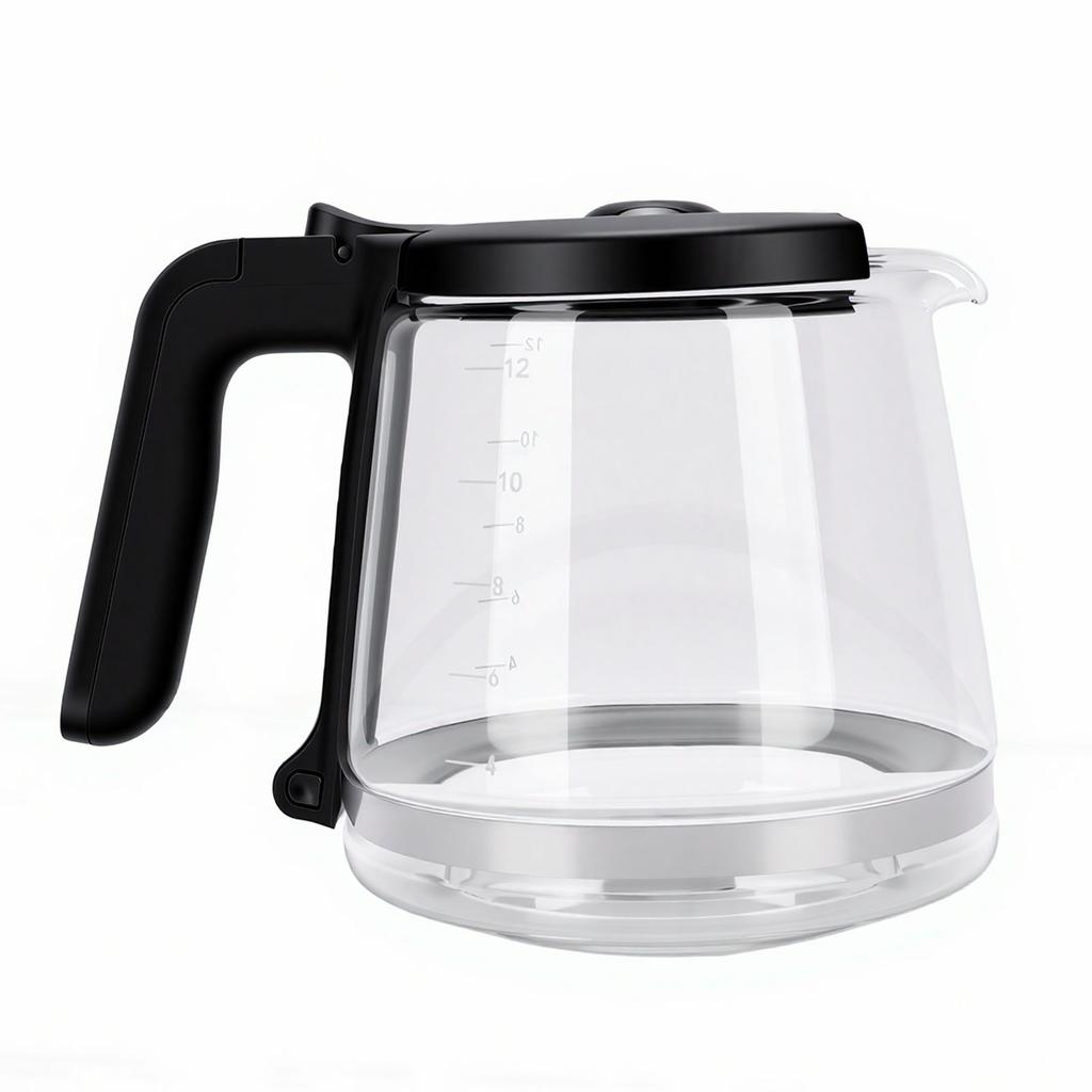 Coffee Pot 1.8L 12 Cup Heat Proof Shatter Proof Glass Coffee Carafe with Open Handle for Coffee Maker Replacement