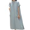 Elegant Japanese-French Plus Size Summer Dress with Pockets