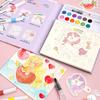 Aquarellmalbuch für Kinder mit vorgedruckten Pigmenten, kleckerfreier DIY-Malblock, pädagogische Kunstaktivität für Reisen und Geburtstagsgeschenk