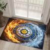 Leeds United Football Design Crystal Velvet Carpet Cozy Non?Slip Printed Rug For Bedroom Living Room Entrance
