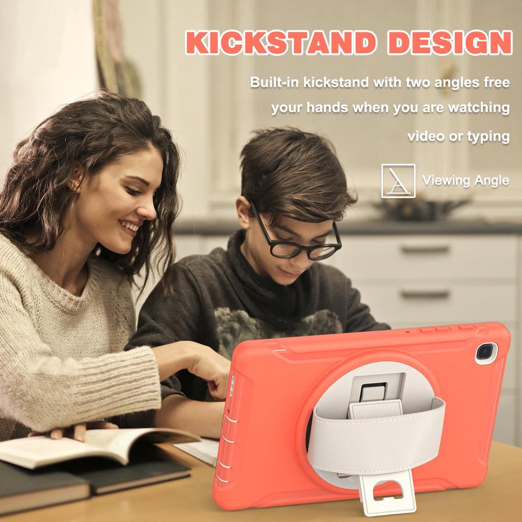 Schutzhülle für Samsung Tab A7 Lite (8,7 Zoll) mit 360° drehbarem Ständer und elastischer Handschlaufe