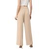 Women's High Waist Wide Leg Pants with Belt Business Casual Straight Leg Trousers for Office and Daily Wear