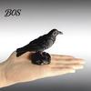 Mat Zwarte Kraai Beeld 3D Geprint Standbeeld, Gotisch Dark Academia Vogel Beeldje, Raaf Ornament Figuur, Stabiele Rotsen Basis voor Bureau Vitrinekast,