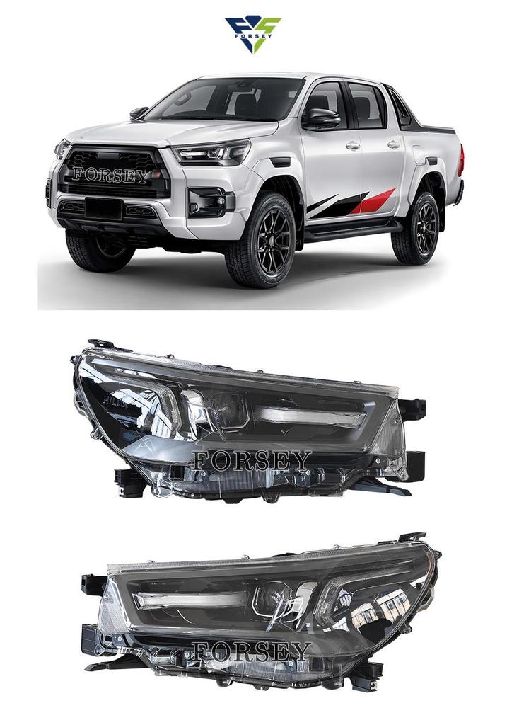 Sequential Turn Signal LED Projector Headlight with Daytime Running Lights for 2021+ Hilux Revo