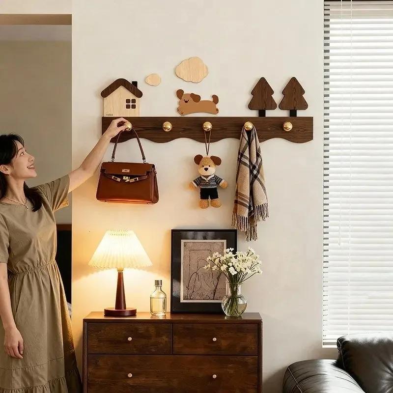 Creative Behind Door Wall Clothes Hanger Cartoon Style Garment Hook Entryway Storage Rack Wall Creative Key Hat Garment Organize