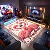 1PC Custom Name Love Birds Heart Frame Theme Floor Mat Ideal for Living Room, Game Rooms, Office, Bedroom,Floor Mat Playful Design