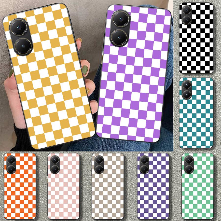 Retro Classic Chess Board Grid Phone Case Cover for Xiaomi Poco X6 X5 X7 Pro F7 Ultra Redmi 15C 15 13C 13 12C 12 10C 10 10A 9C 9