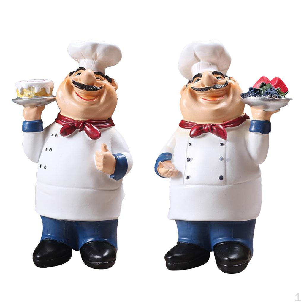 

2 шт. Креативная полимерная статуэтка шеф-повара с тортом и фруктами, домашний коллекционный предмет