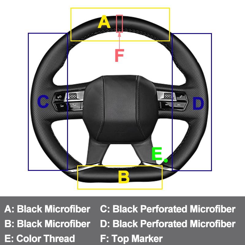 Hand Stitching Car Steering Wheel Cover Wrap for Citroen DS7 Crossback 2017 - 2026 DS9 2020 - 2026 2026 DS 7 9 Protector Holder