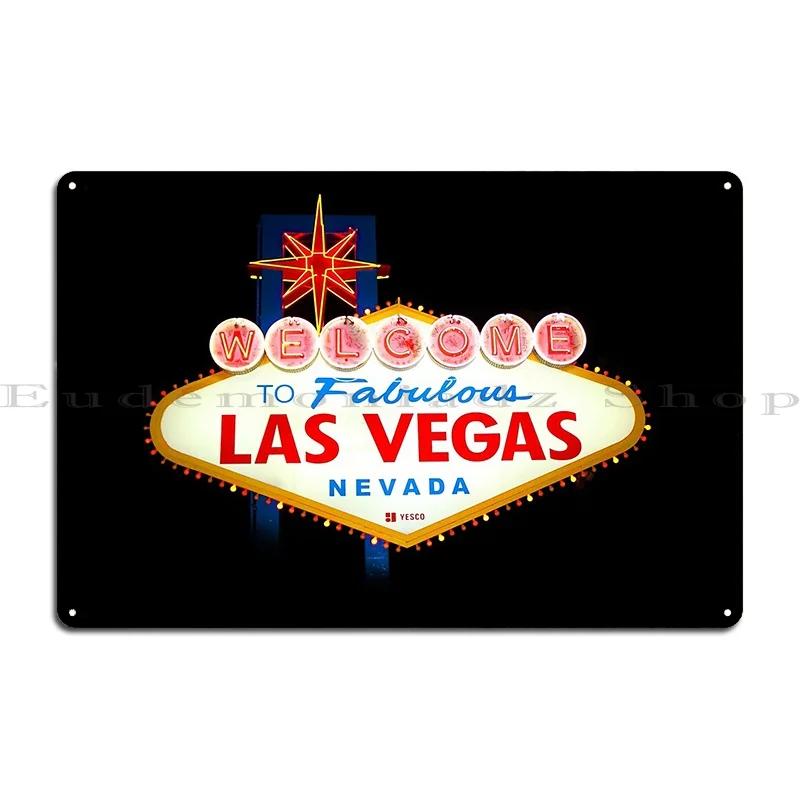 Welcome to Fabulous Las Vegas Sign Series Metal Decoration Designing Iron Wall Cave Tin Sign Poster 20x30cm（7.8x11.8inch）