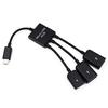 Micro USB Android OTG Data Cable HUB with Power Supply One Drag Three Mobile Phones Connected U Disk