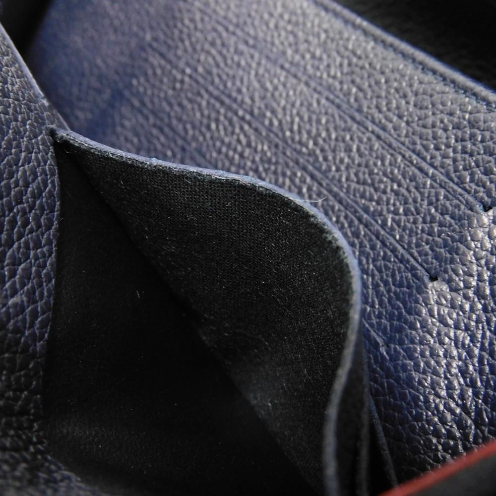 Used 12564 Portefeiulle Pont Neuf M62127 7940 LV logo flower navy red Monogram Empreinte Marine Rouge unisex from Japan