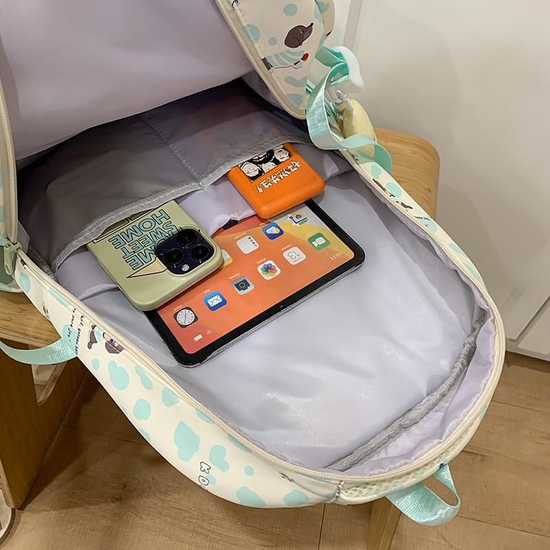 College Style Backpack Puppy Pattern Schoolbag Junior High School Student Book Bag