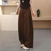Trendy 2025 Wide-Leg High-Waisted Cargo Pants for Spring & Autumn - Casual, Loose, Slimming, Long Fit