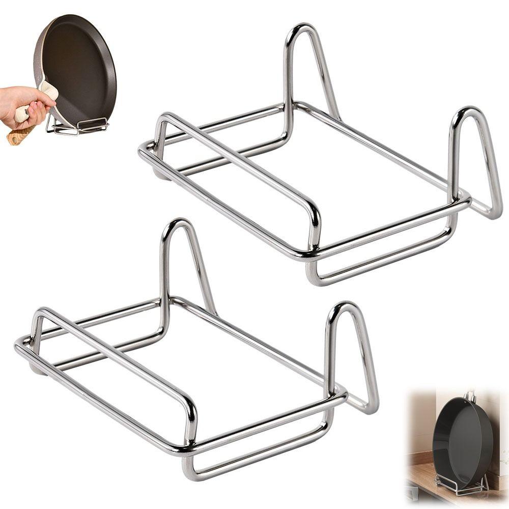 Space Saving Countertop Cookware Rack Vertical Pot Lid Drying Rack Durable Pot Rack