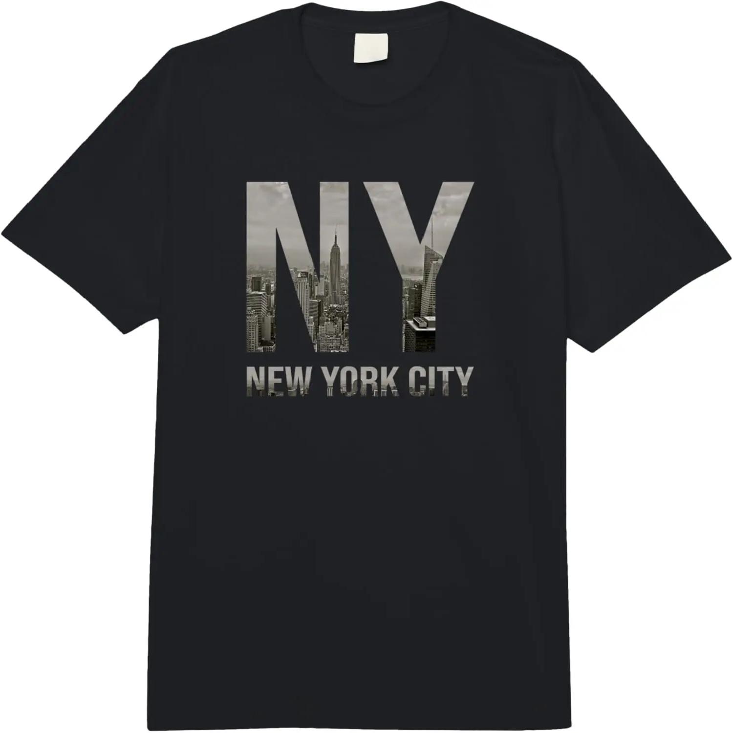 NYC Tshirt Skylines New York City That Never Sleeps Gift Tee Comfort Colors Adult Heavyweight T-shirt S чёрный
