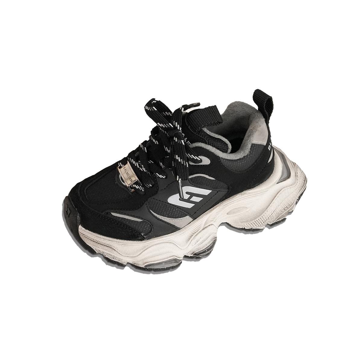 

XSHX [Авангардная подошва] Детские кроссовки для пап Весенне-осенние спортивные туфли для мальчиков и девочек одинарные 239203 бархатные 25