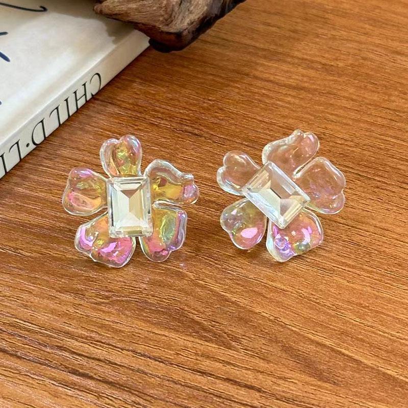 Fashion Colorful Flower Earrings For Women Elegant Imitation Pearl Stud Earrings Unique Design Brincos Wedding Jewelry Gifts