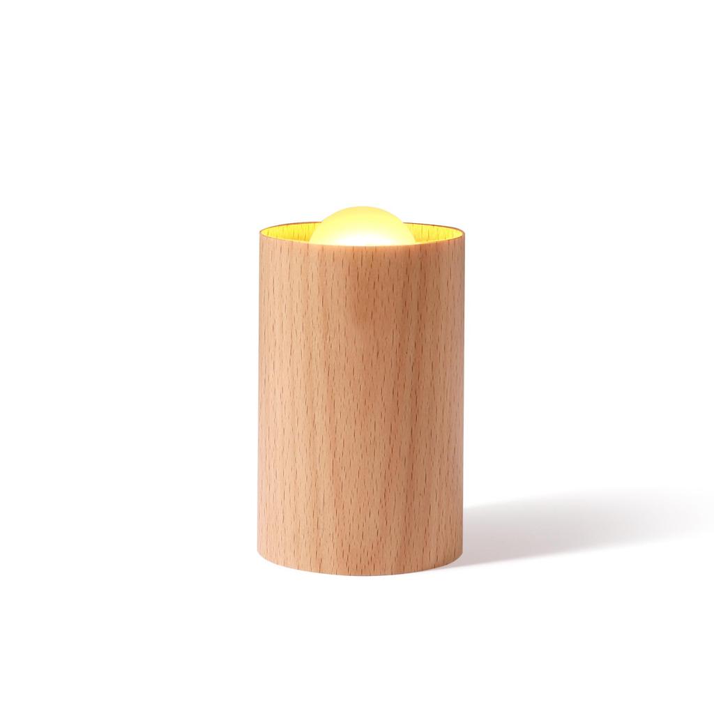 Smart Rechargeable LED Night Light: Solid Wood with Motion Sensing for Home & Hallways