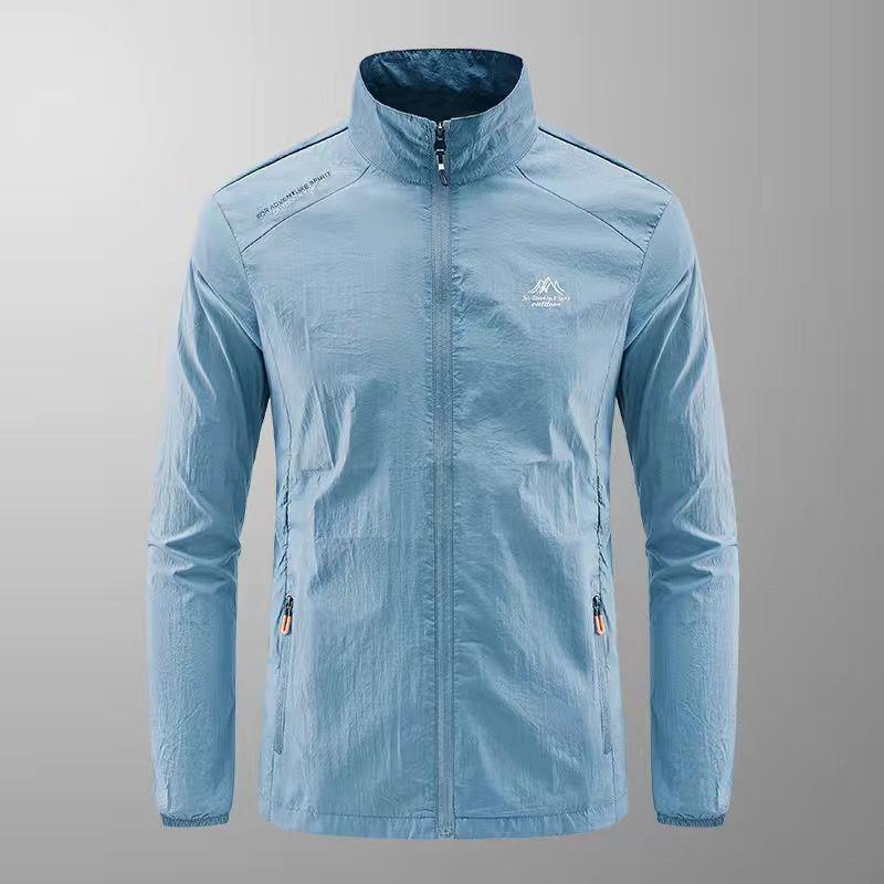 2023 New Summer Stand Collar Ultra-thin Waterproof and Breathable Fishing Suit Outdoor Ice Silk Oversized Quick Drying Jacket