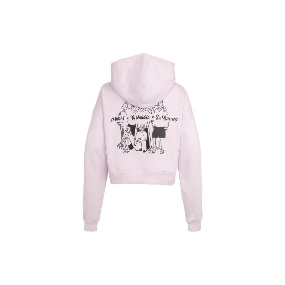 Adidas Originals Trefoil X Chang Cang Xiong X Su Yiming Co-Branded Series Comic Print Hoodie Women Hoodie Pink IK4312